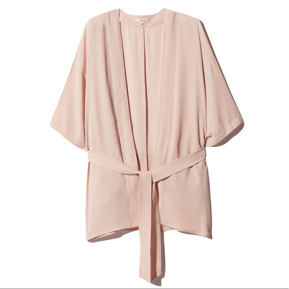 ARITZIA Wilfred Ambronay Jacket Neutral Nude Blush Open Kimono Oversized XXS XS